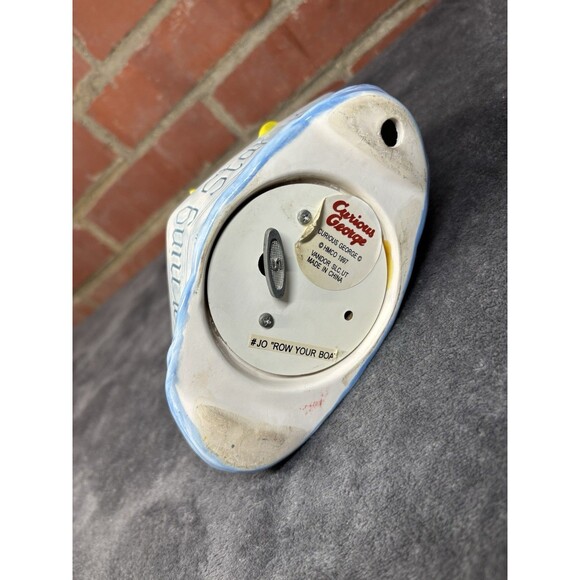 Vintage 90s 1997 Curious George Ceramic Windup Musical Figurine Music Box - Picture 7 of 8